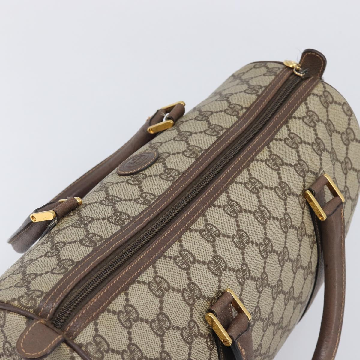 GUCCI GG Supreme Boston Bag PVC Beige Gold 002 39 6842 Auth ep16285A