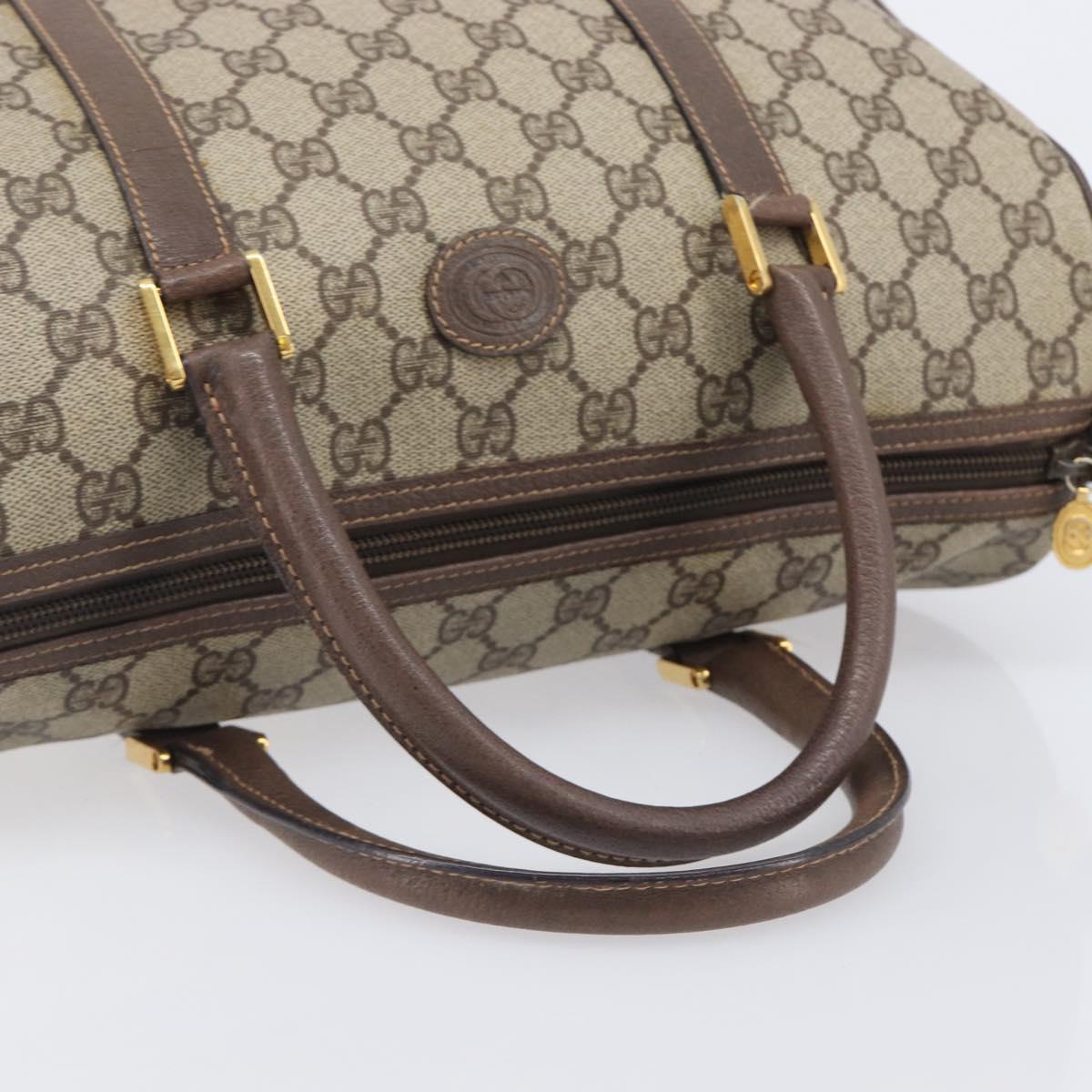 GUCCI GG Supreme Boston Bag PVC Beige Gold 002 39 6842 Auth ep16285A