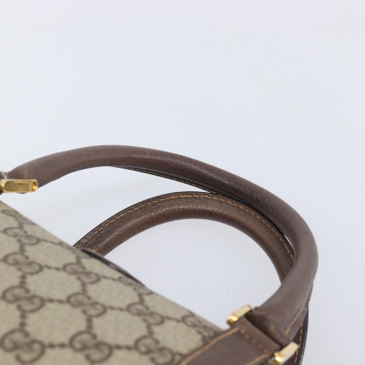 GUCCI GG Supreme Boston Bag PVC Beige Gold 002 39 6842 Auth ep16285A
