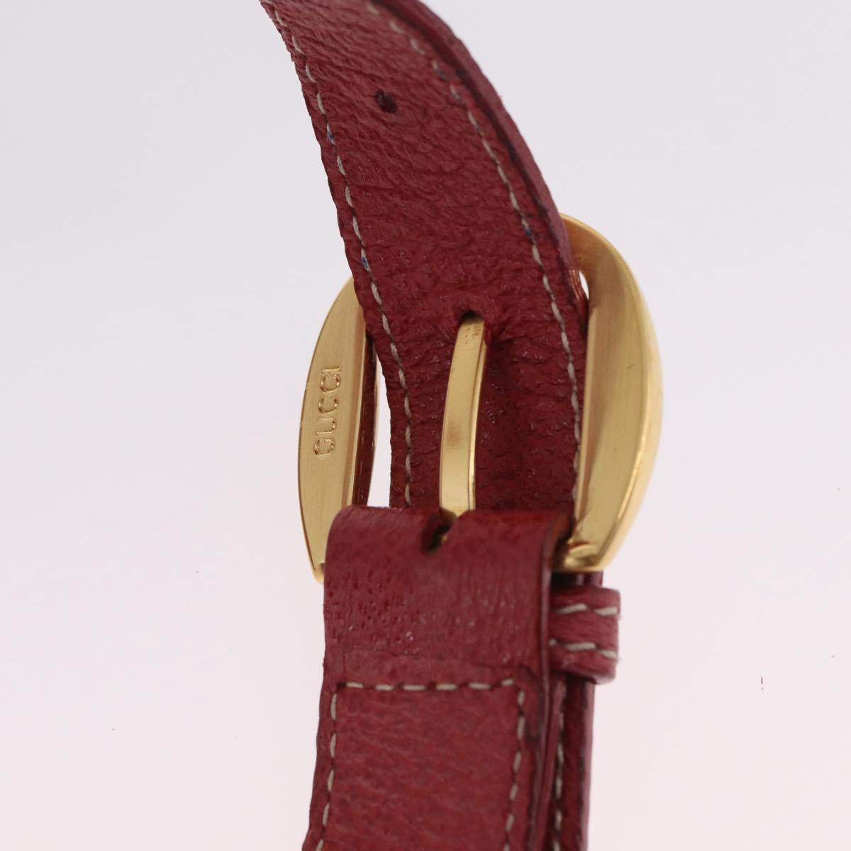 GUCCI Horsebit Shoulder Bag Suede Red Gold 003 2113 0034 Auth ep16294A