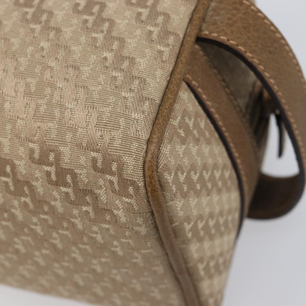 GUCCI Pouch Canvas Beige Gold Auth ep16295