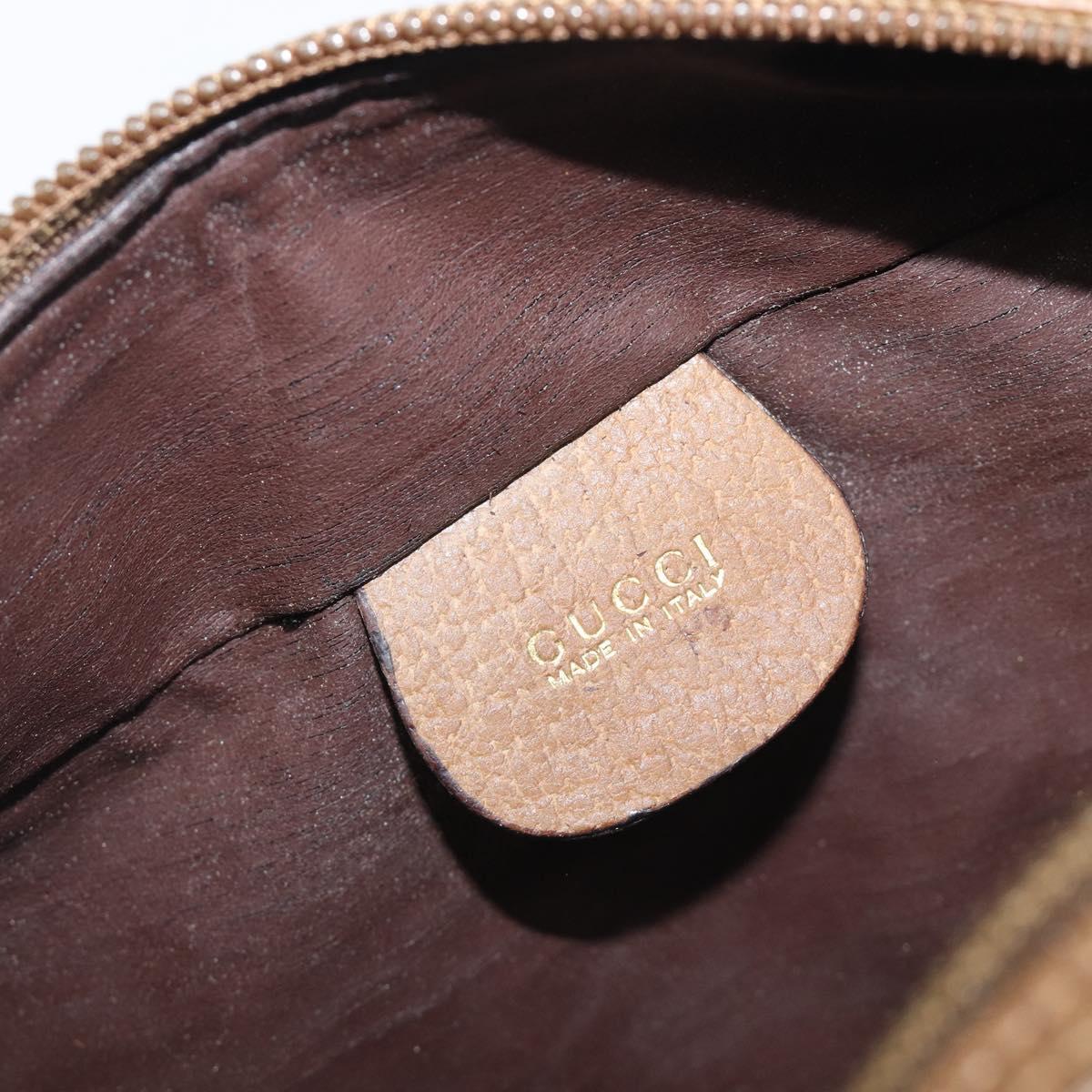GUCCI Pouch Canvas Beige Gold Auth ep16295