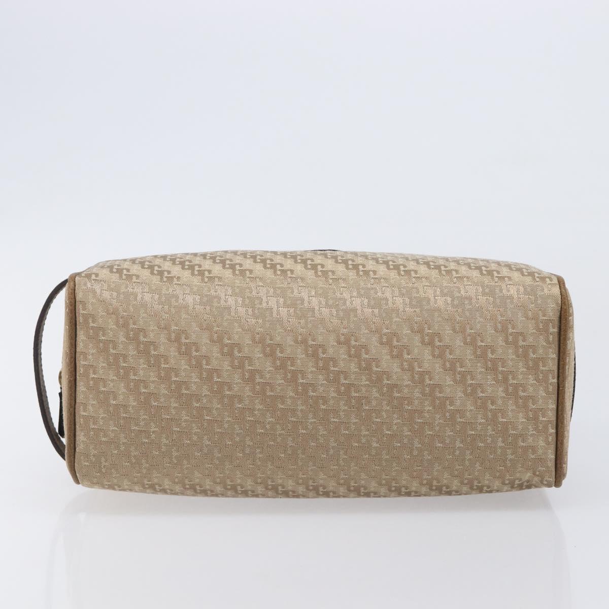 GUCCI Pouch Canvas Beige Gold Auth ep16295