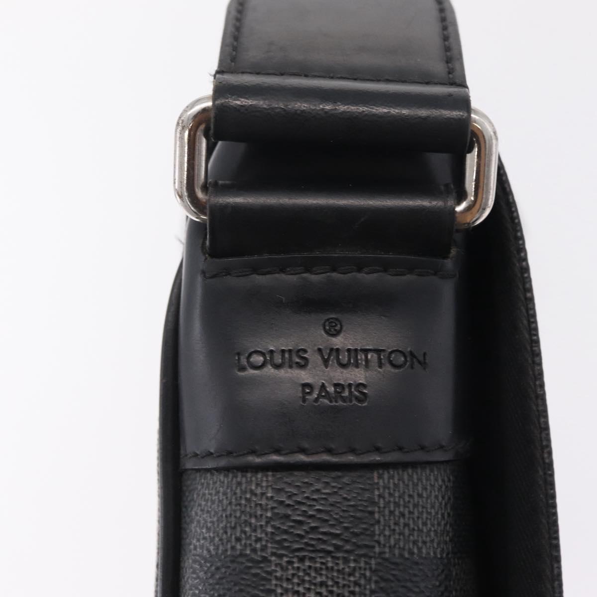 LOUIS VUITTON Damier Graphite District PM Shoulder Bag N41260 LV Auth ep16302