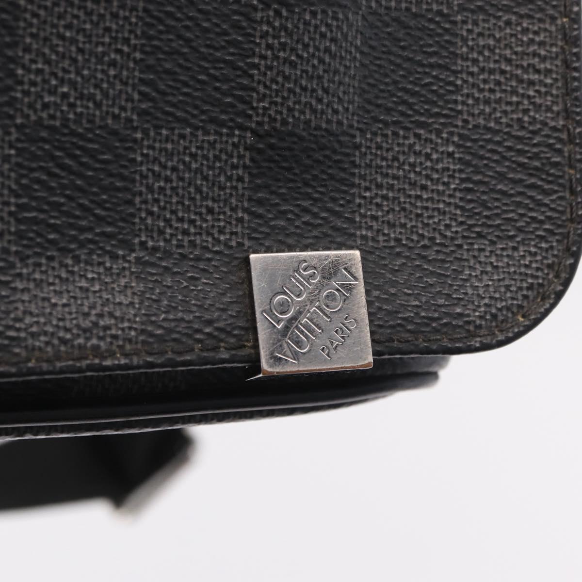 LOUIS VUITTON Damier Graphite District PM Shoulder Bag N41260 LV Auth ep16302