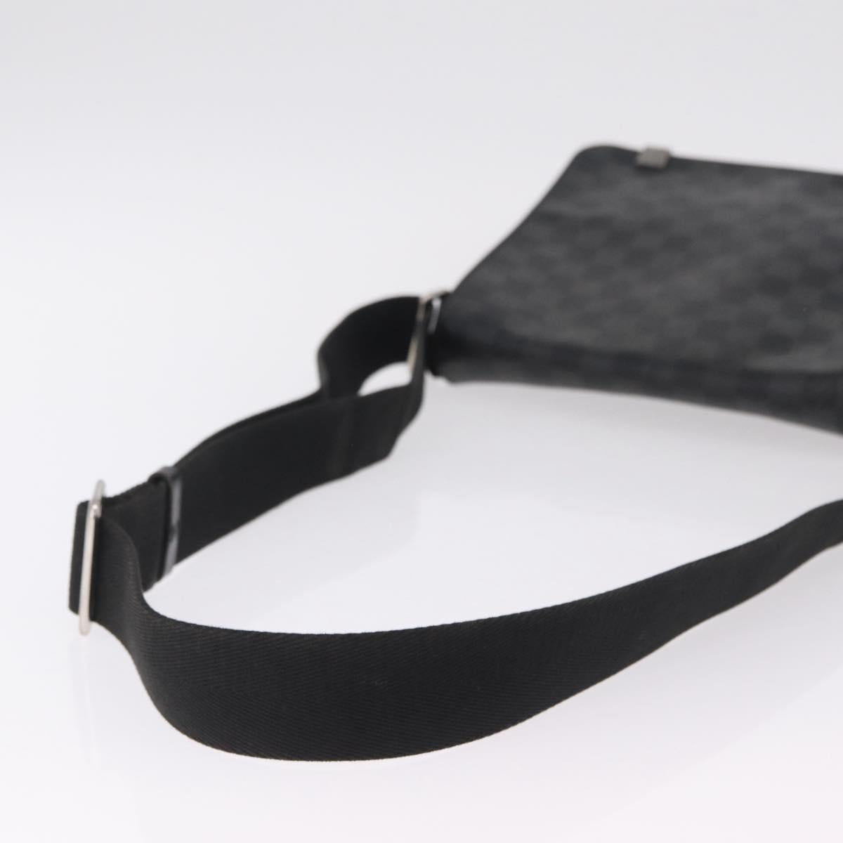 LOUIS VUITTON Damier Graphite District PM Shoulder Bag N41260 LV Auth ep16302