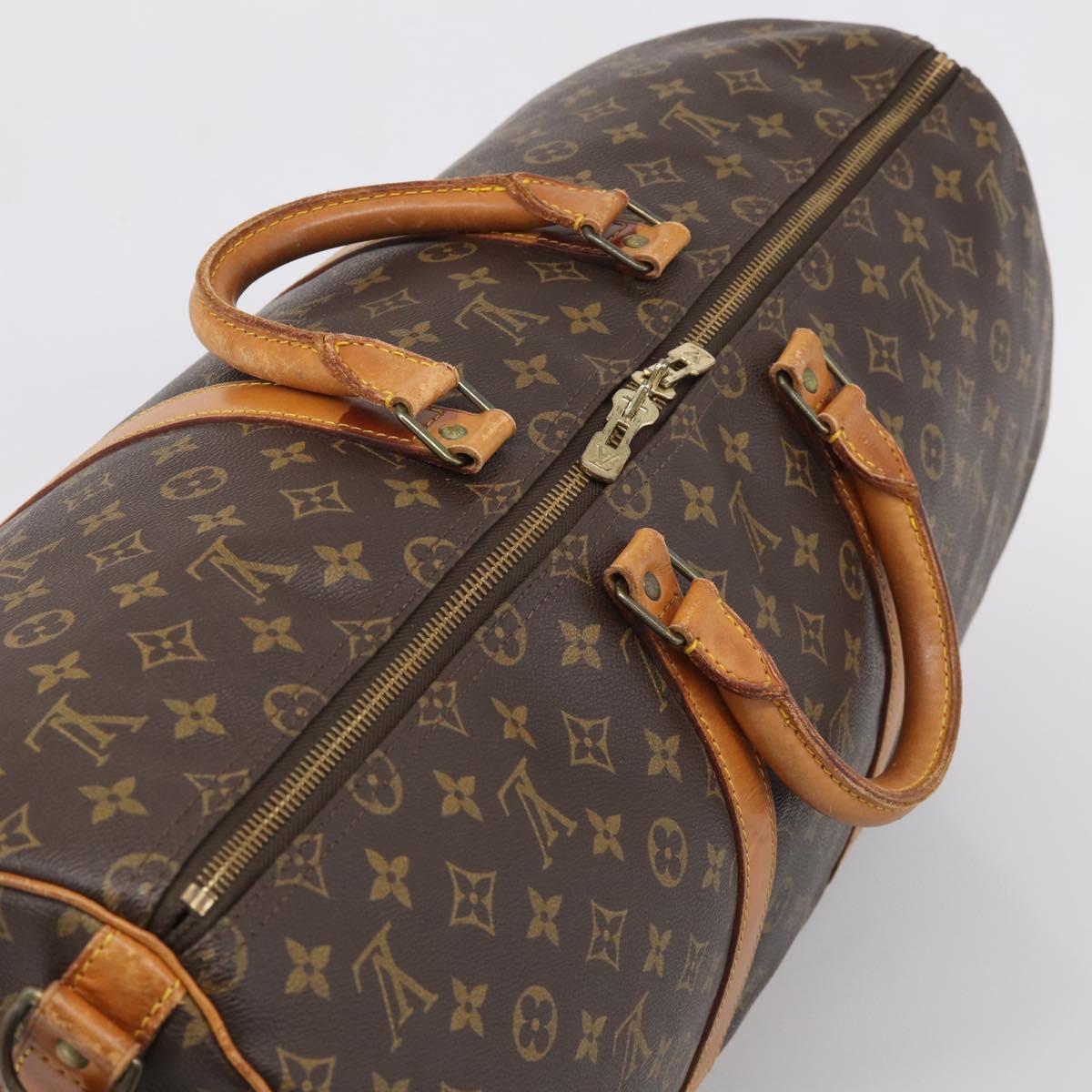LOUIS VUITTON Monogram Keepall Bandouliere 55 Boston Bag M41414 LV Auth ep16307A