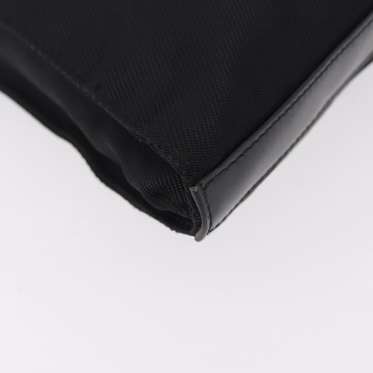 GUCCI Bamboo Hand Bag Nylon Black Silver Auth ep16327