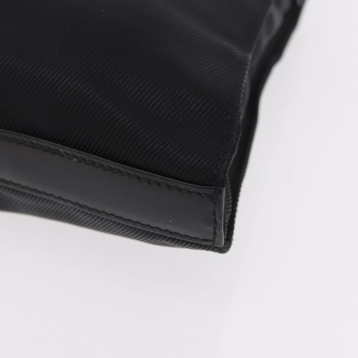 GUCCI Bamboo Hand Bag Nylon Black Silver Auth ep16327