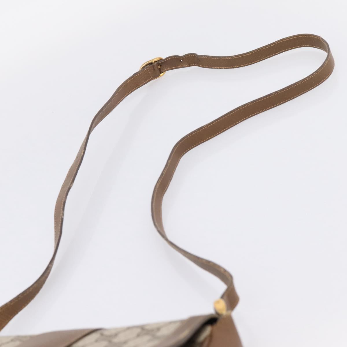 GUCCI GG Supreme Shoulder Bag PVC Beige Gold Auth ep16328