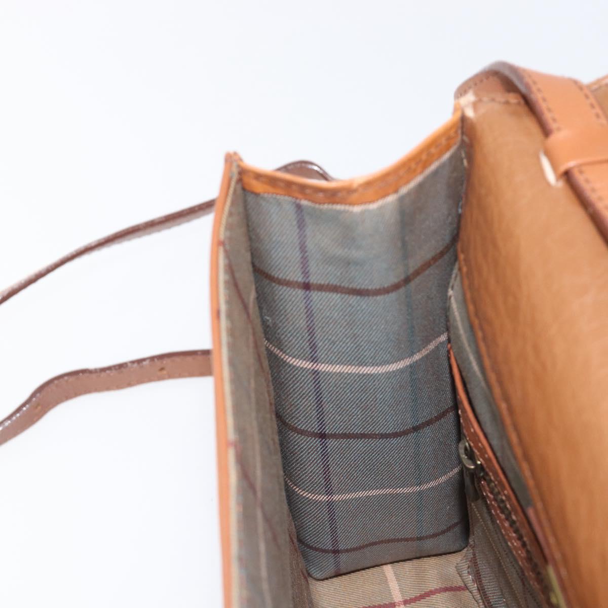 Burberrys Shoulder Bag Leather Brown Gold Auth ep16329