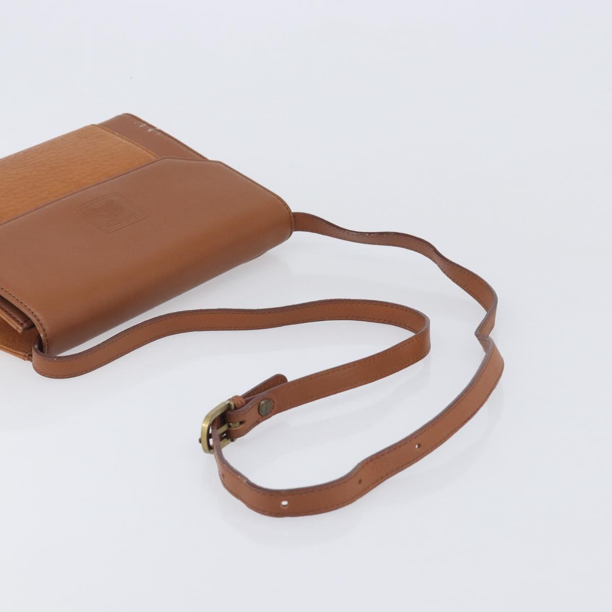 Burberrys Shoulder Bag Leather Brown Gold Auth ep16329