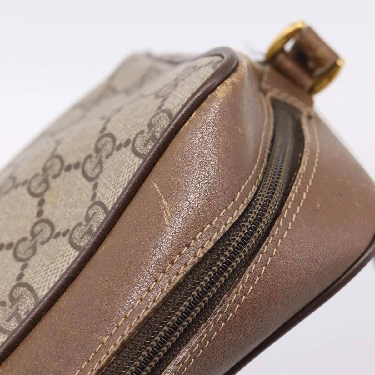 GUCCI GG Supreme Web Sherry Line Bag PVC Beige Gold 119 02 088 Auth ep16339