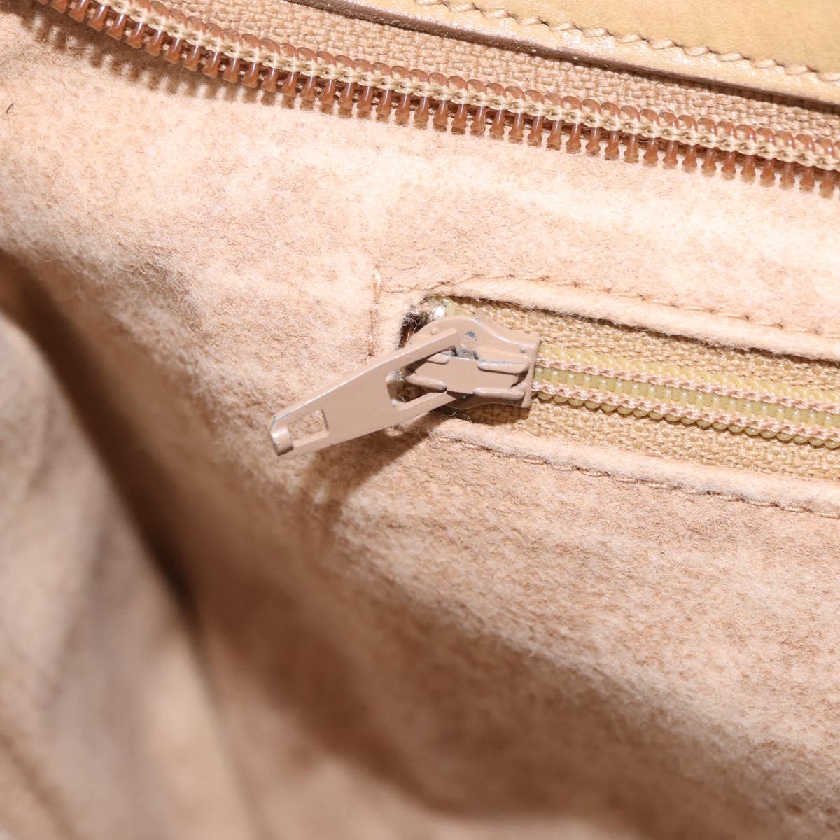 GUCCI Web Sherry Line Shoulder Bag Canvas Beige Gold Auth ep16340