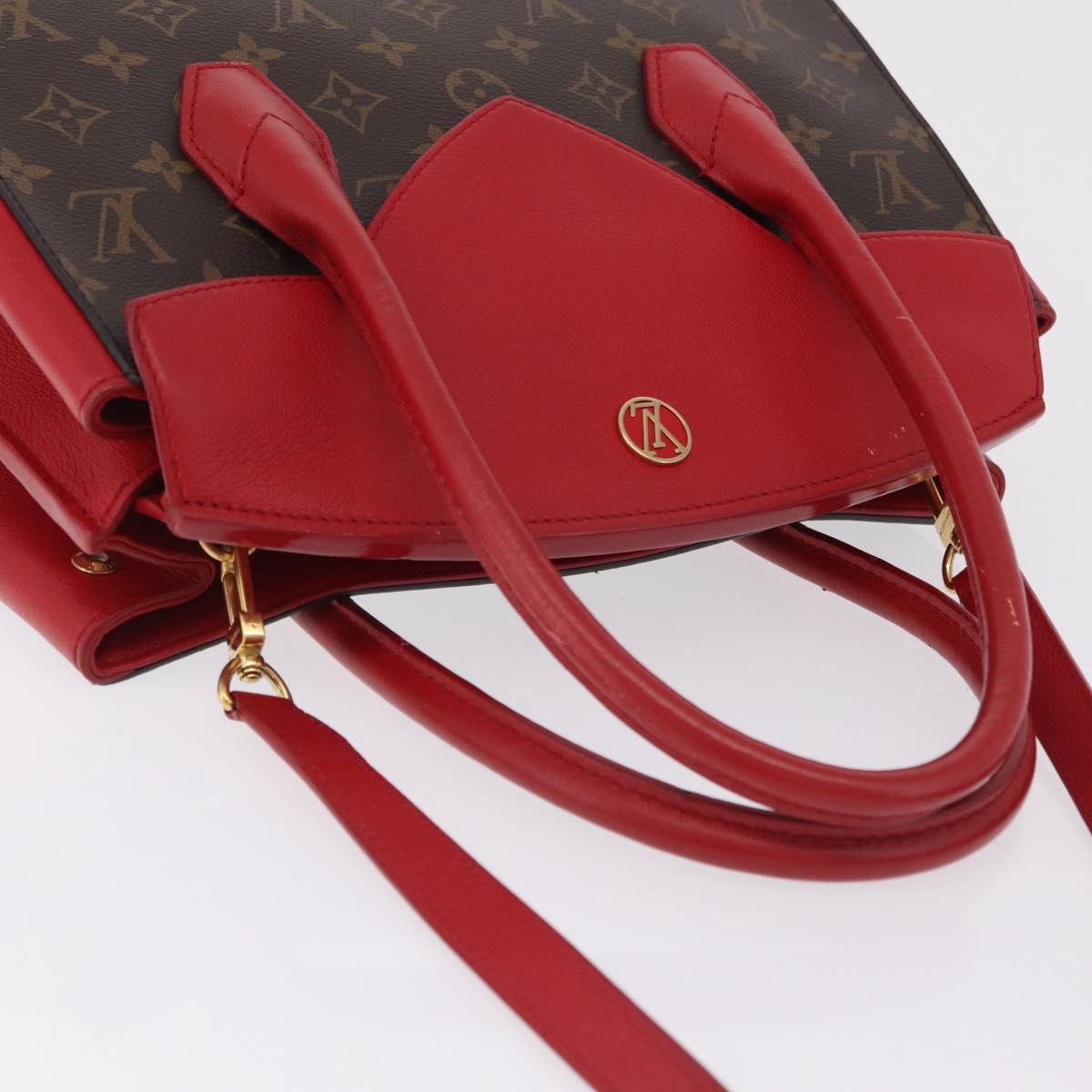 LOUIS VUITTON Monogram Florine Hand Bag 2way Red M42270 LV Auth ep16349V