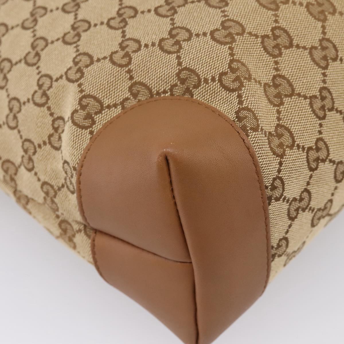 GUCCI GG Canvas Shoulder Bag Beige Silver 308930 Auth ep16355A