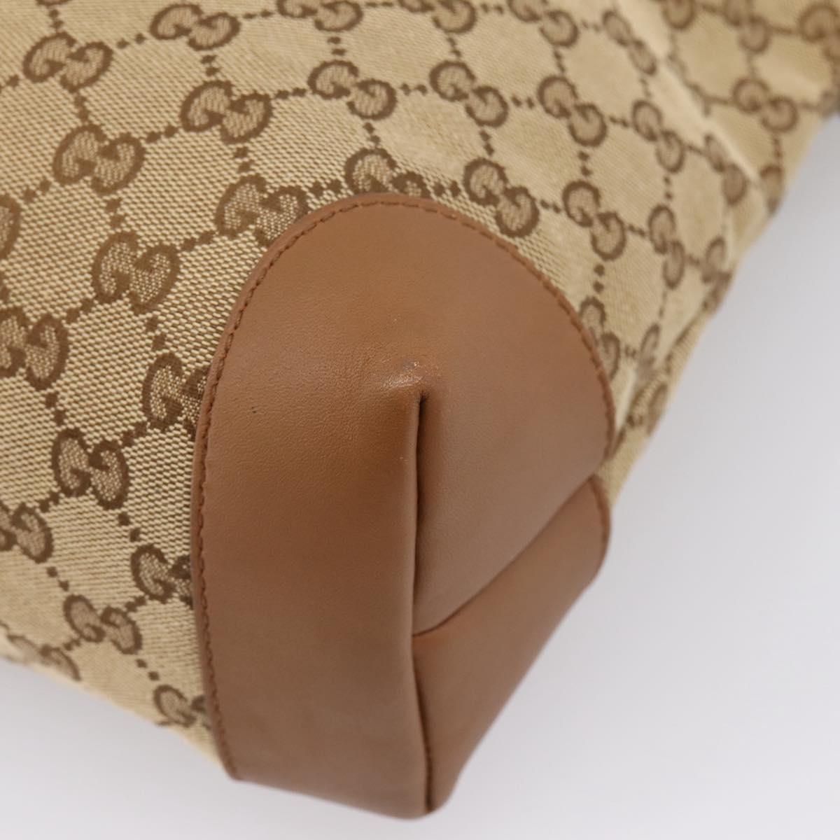 GUCCI GG Canvas Shoulder Bag Beige Silver 308930 Auth ep16355A