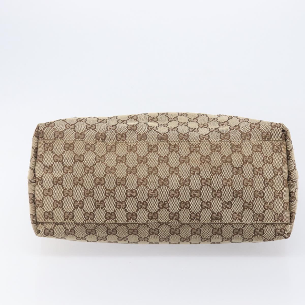 GUCCI GG Canvas Web Sherry Line Tote Bag Beige 155524 Auth ep16356A