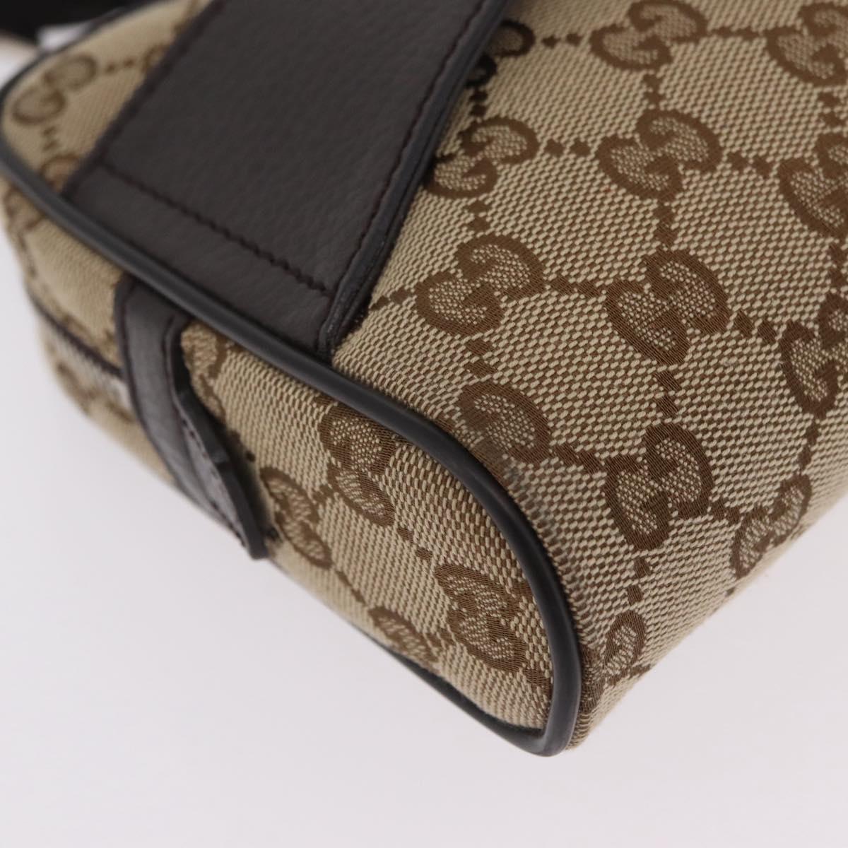 GUCCI GG Canvas Waist Bag Outlet Beige Silver 449174 Auth ep16363V