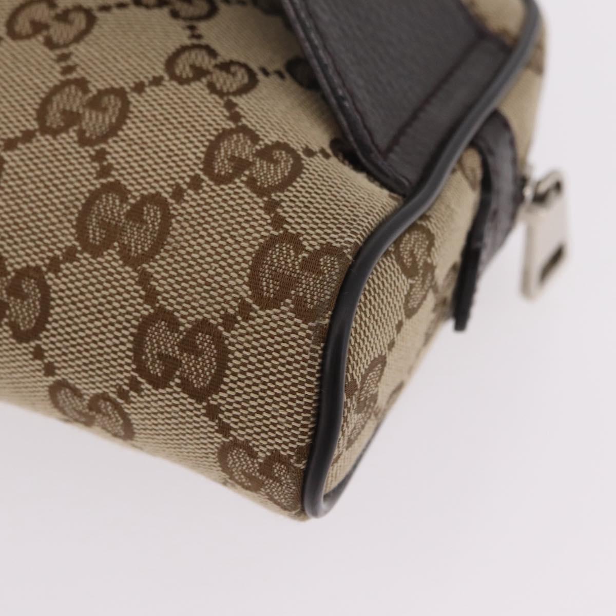 GUCCI GG Canvas Waist Bag Outlet Beige Silver 449174 Auth ep16363V