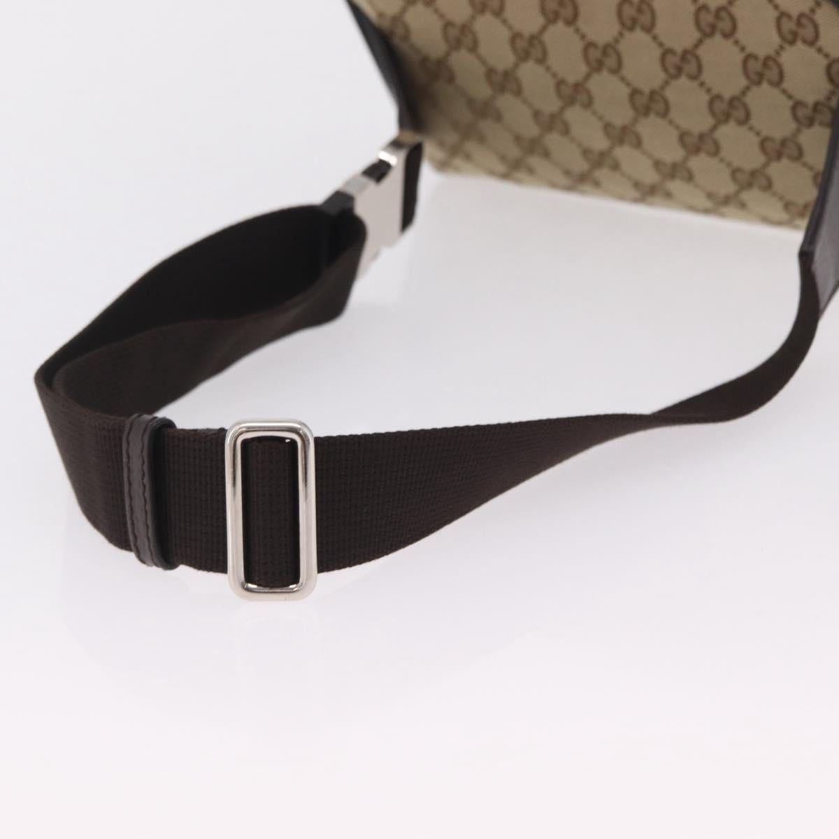 GUCCI GG Canvas Waist Bag Outlet Beige Silver 449174 Auth ep16363V