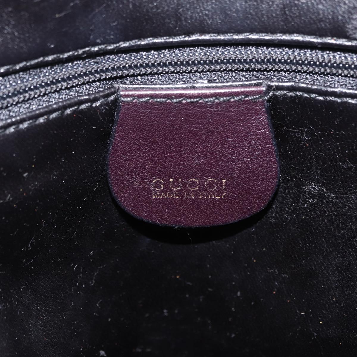 GUCCI Bamboo Hand Bag Leather Purple Gold 000 1186 Auth ep16375