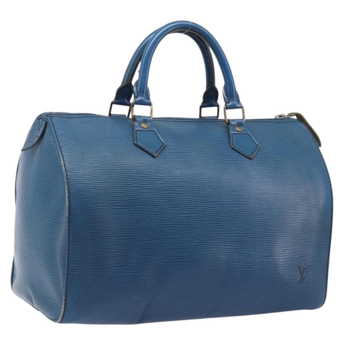 LOUIS VUITTON Epi Speedy 30 Hand Bag Toledo Blue M43005 LV Auth ep16377