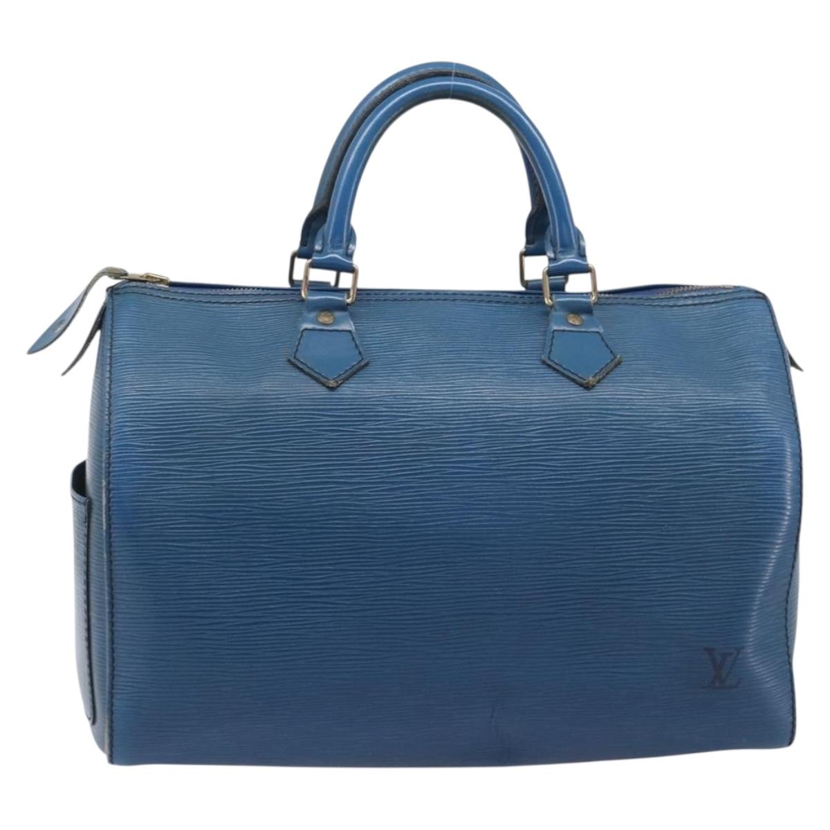 LOUIS VUITTON Epi Speedy 30 Hand Bag Toledo Blue M43005 LV Auth ep16377