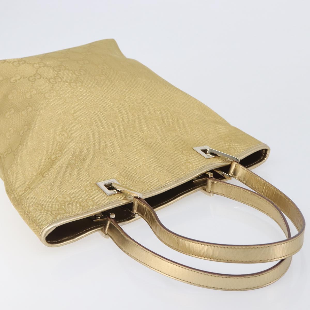 GUCCI GG Canvas Tote Bag Gold 002 1099 Auth ep16378