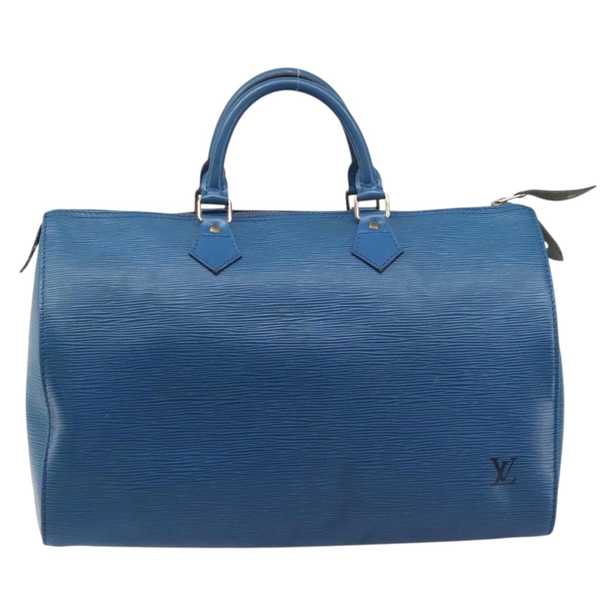 LOUIS VUITTON Epi Speedy 35 Hand Bag Toledo Blue M42995 LV Auth ep16379A