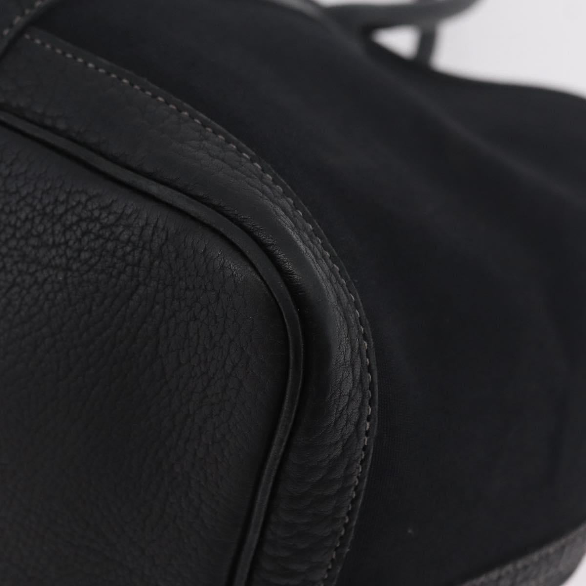 HERMES Garden Party PM Hand Bag Canvas Black Silver Auth ep16381V