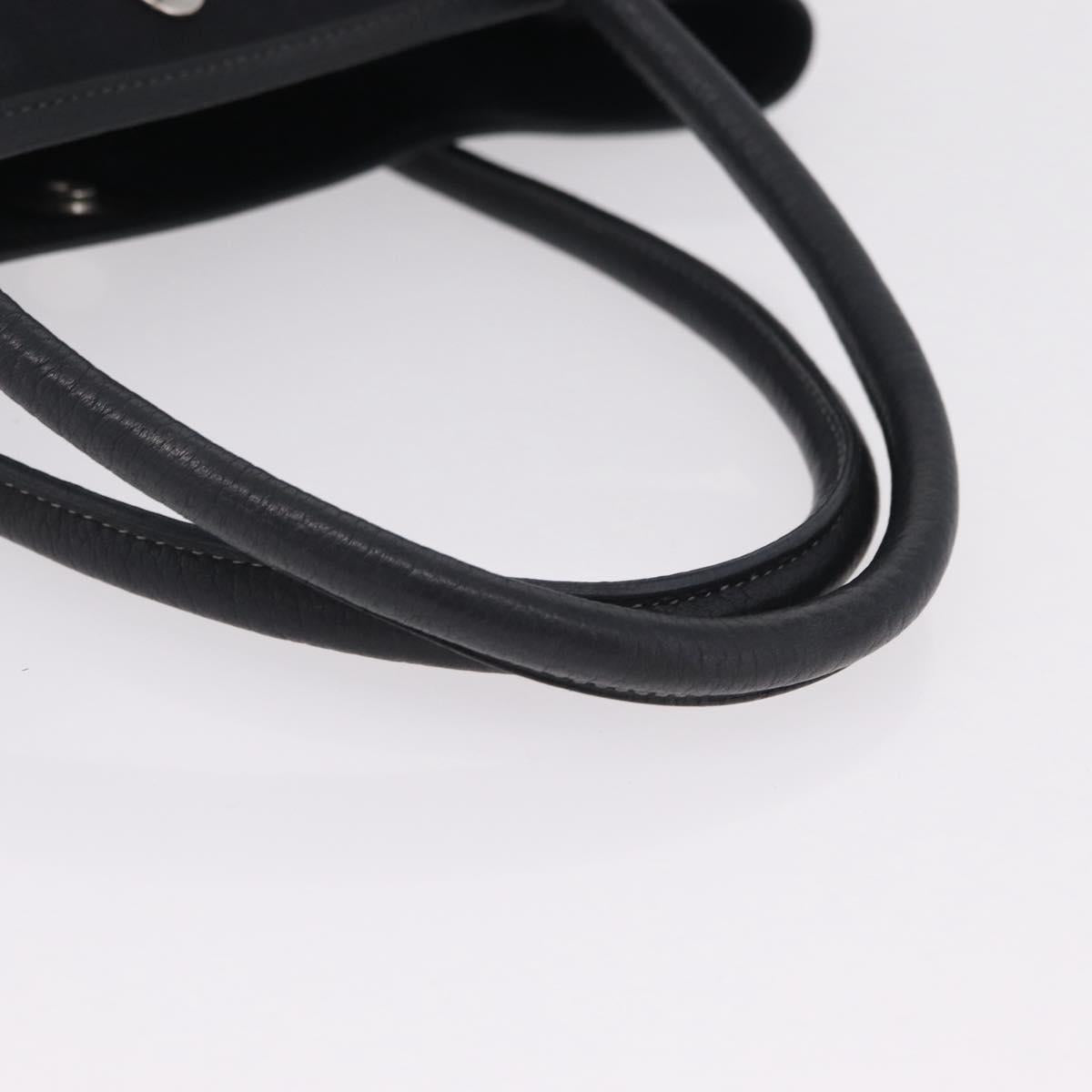 HERMES Garden Party PM Hand Bag Canvas Black Silver Auth ep16381V