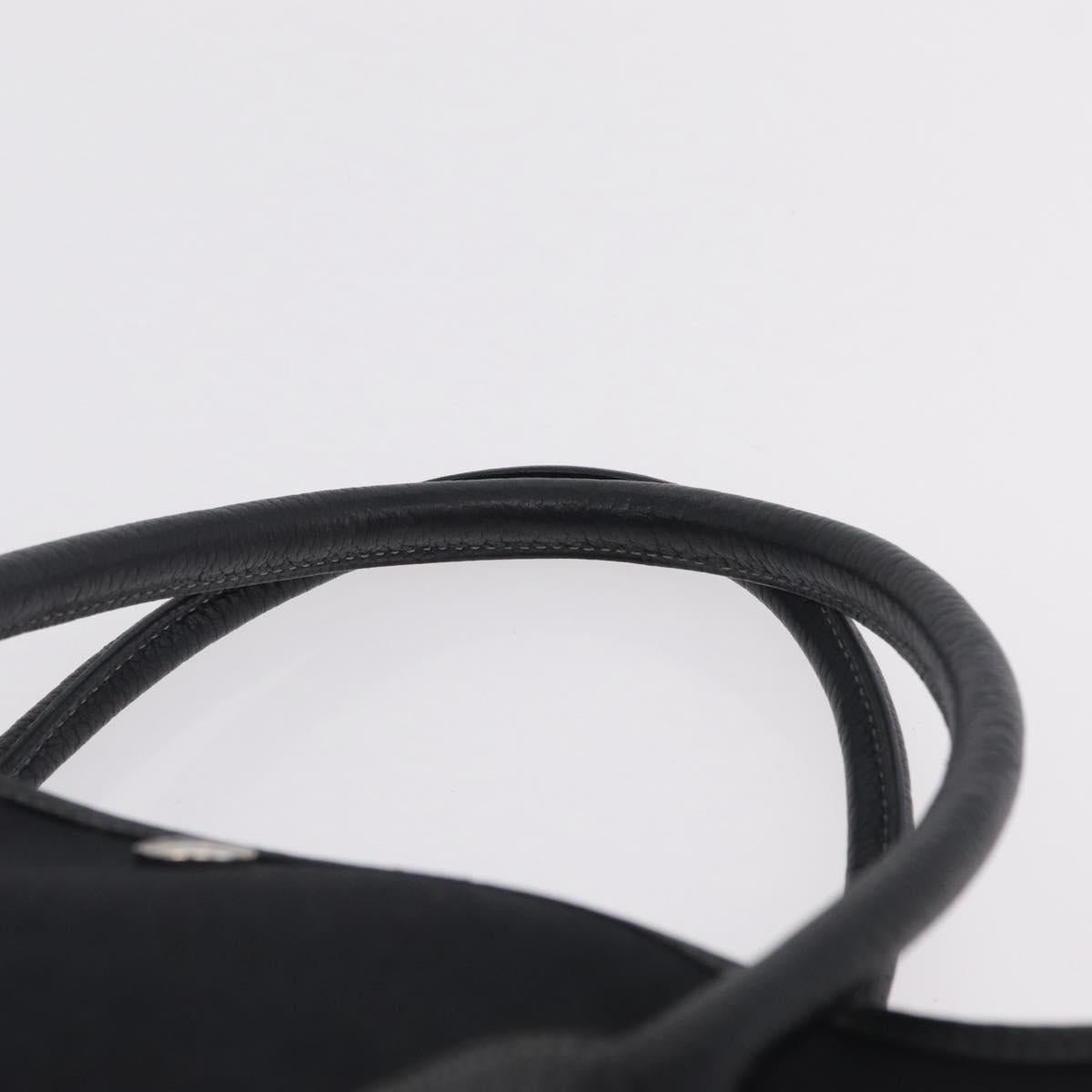 HERMES Garden Party PM Hand Bag Canvas Black Silver Auth ep16381V