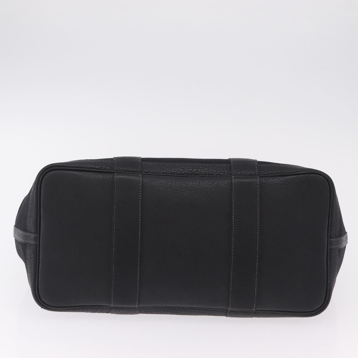 HERMES Garden Party PM Hand Bag Canvas Black Silver Auth ep16381V