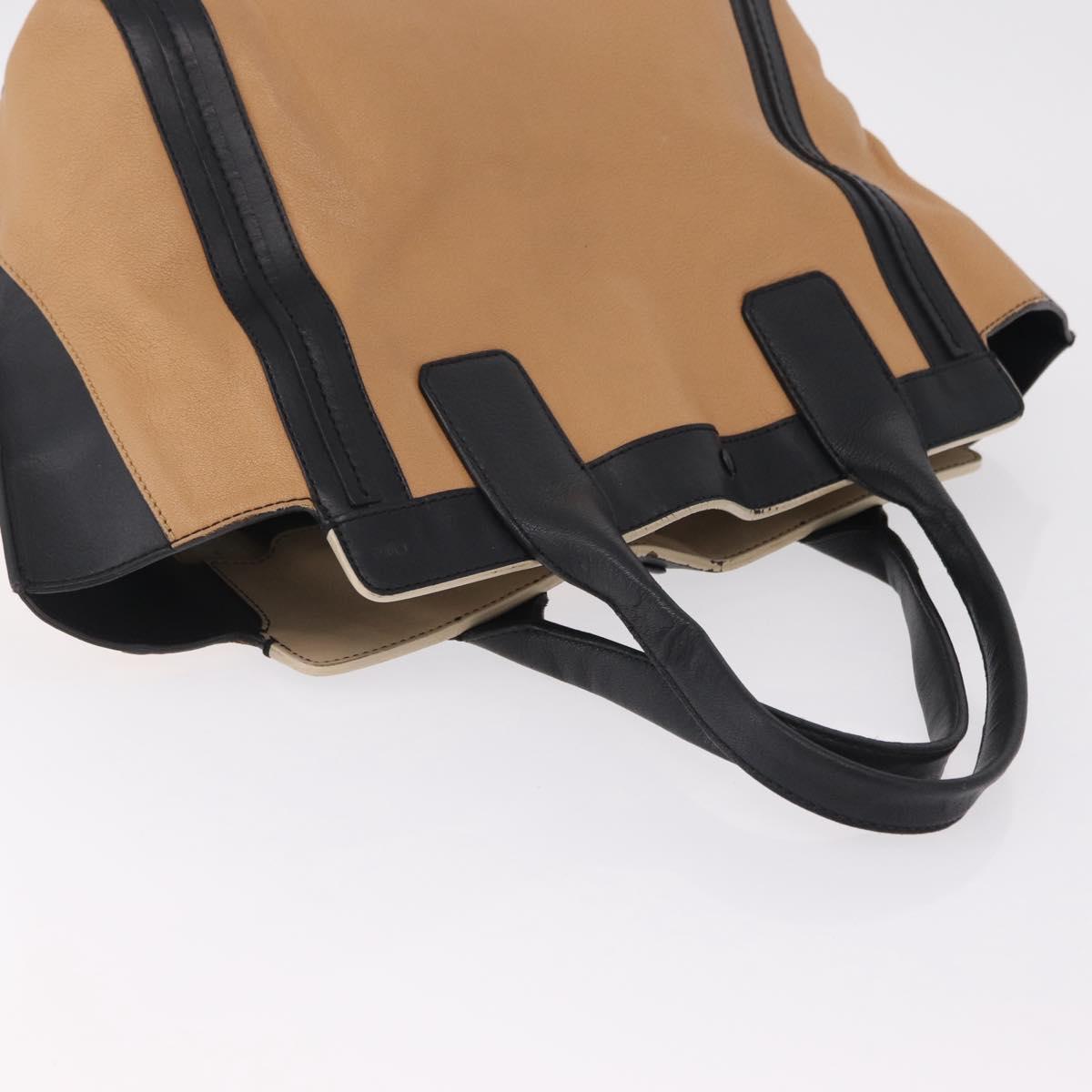 Chloe Alison Tote Bag Leather Beige Gold Auth ep16382