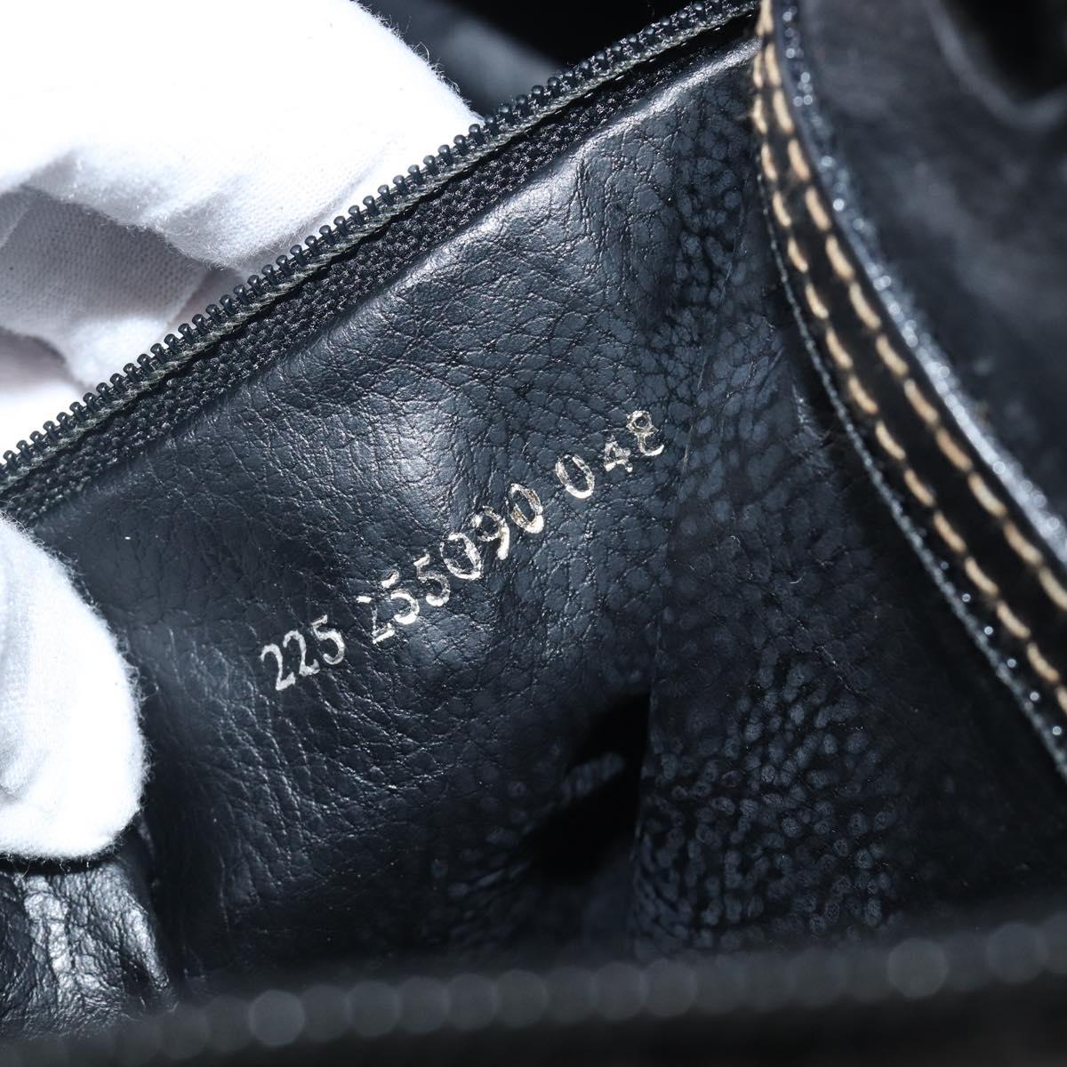 FENDI Pecan Canvas Hand Bag PVC Black Brown Auth ep16390
