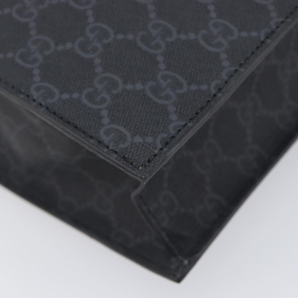GUCCI GG Supreme Tote Bag PVC Black Silver 495559 Auth ep16393V