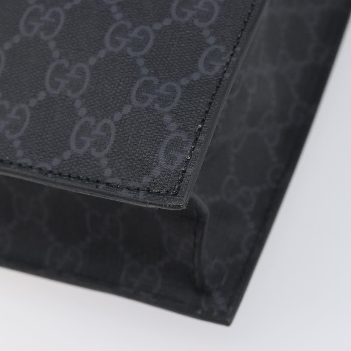 GUCCI GG Supreme Tote Bag PVC Black Silver 495559 Auth ep16393V