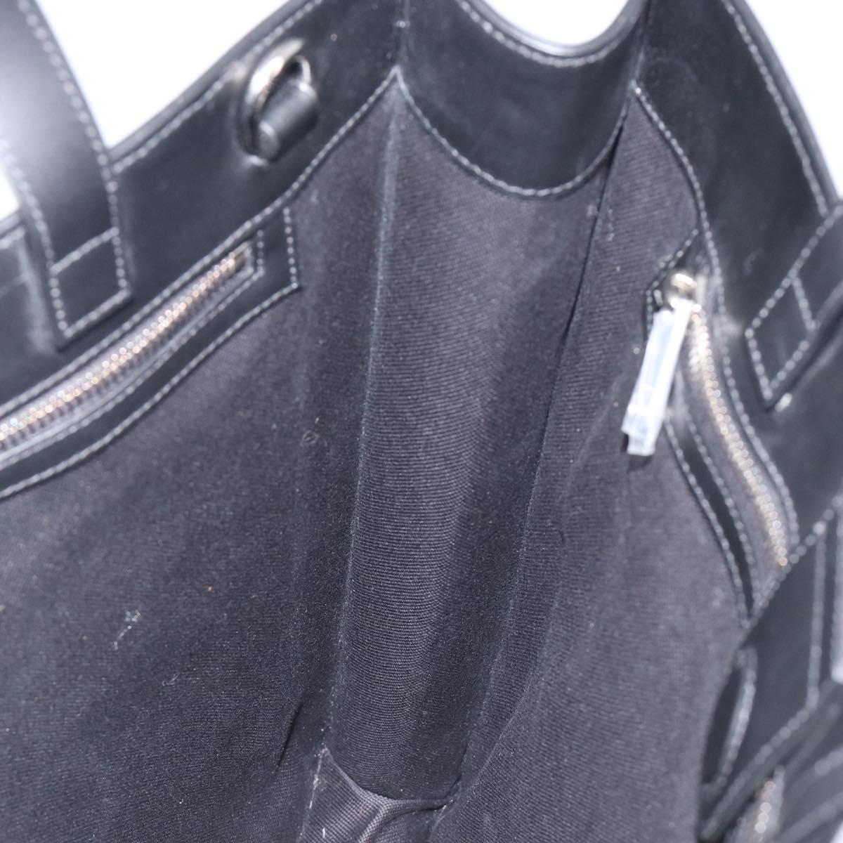 GUCCI GG Supreme Tote Bag PVC Black Silver 495559 Auth ep16393V