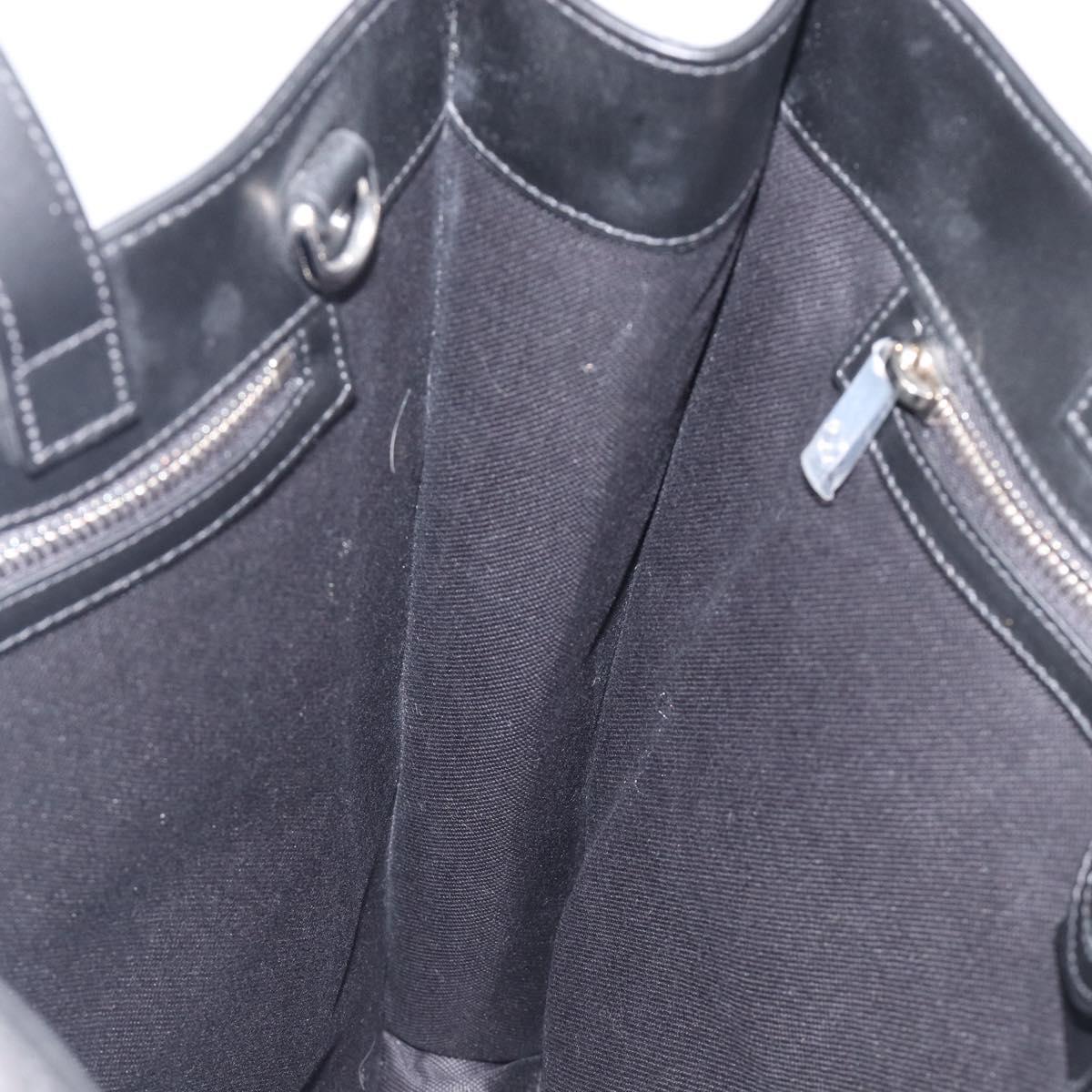 GUCCI GG Supreme Tote Bag PVC Black Silver 495559 Auth ep16393V