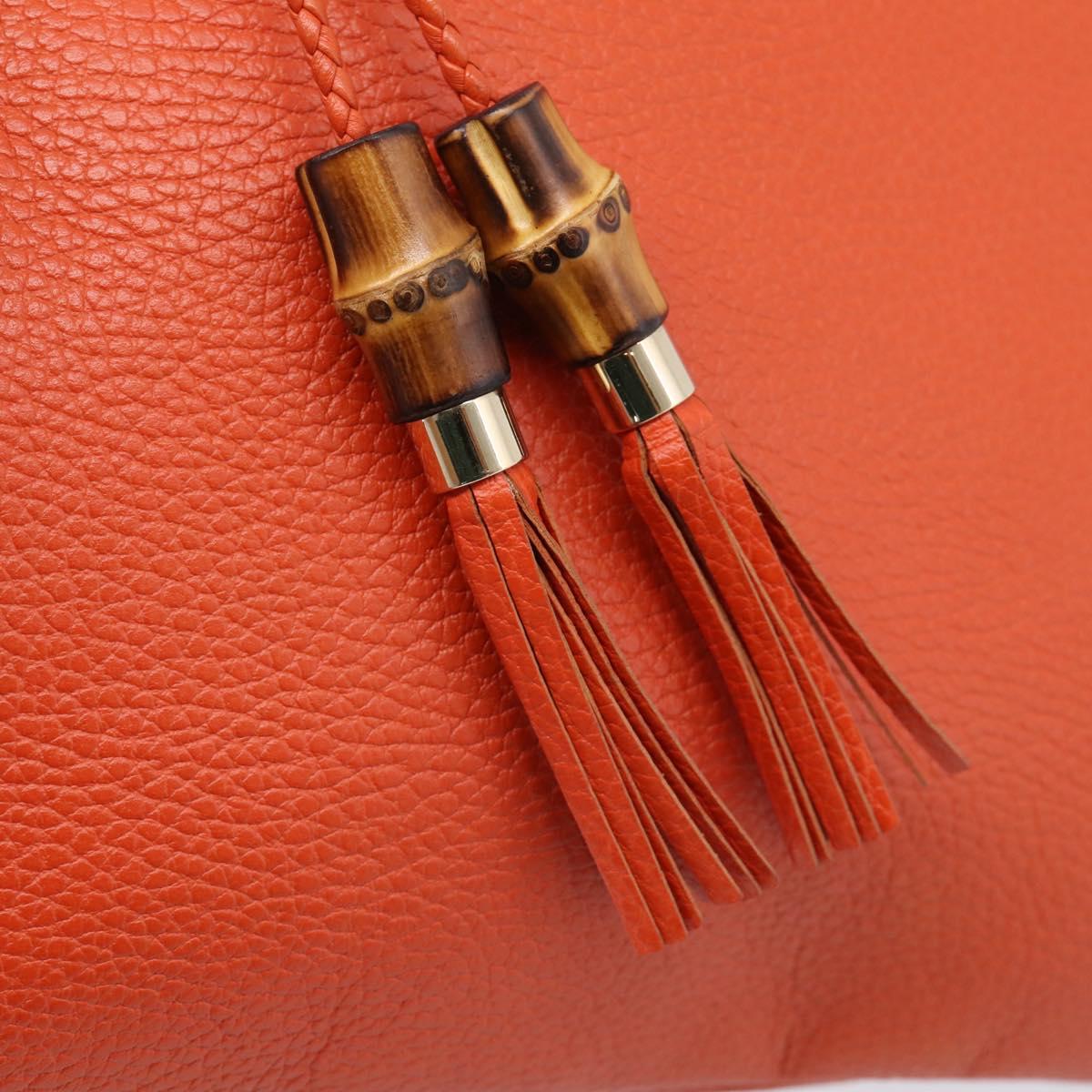 GUCCI Clutch Bag Leather Outlet Orange Gold 449653 Auth ep16394A