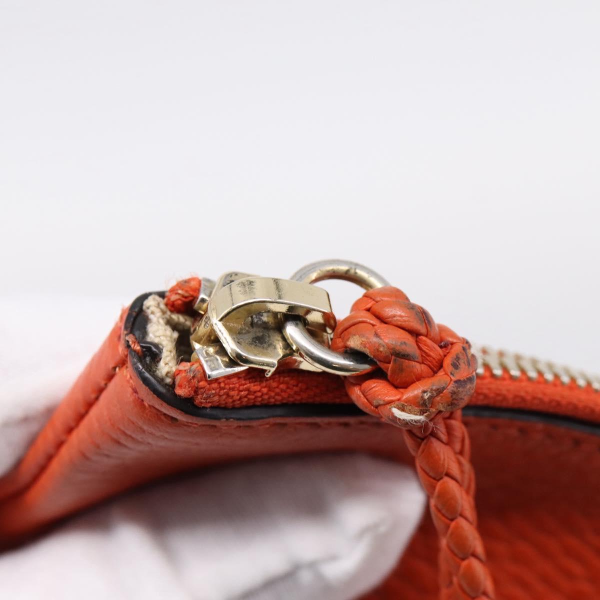 GUCCI Clutch Bag Leather Outlet Orange Gold 449653 Auth ep16394A
