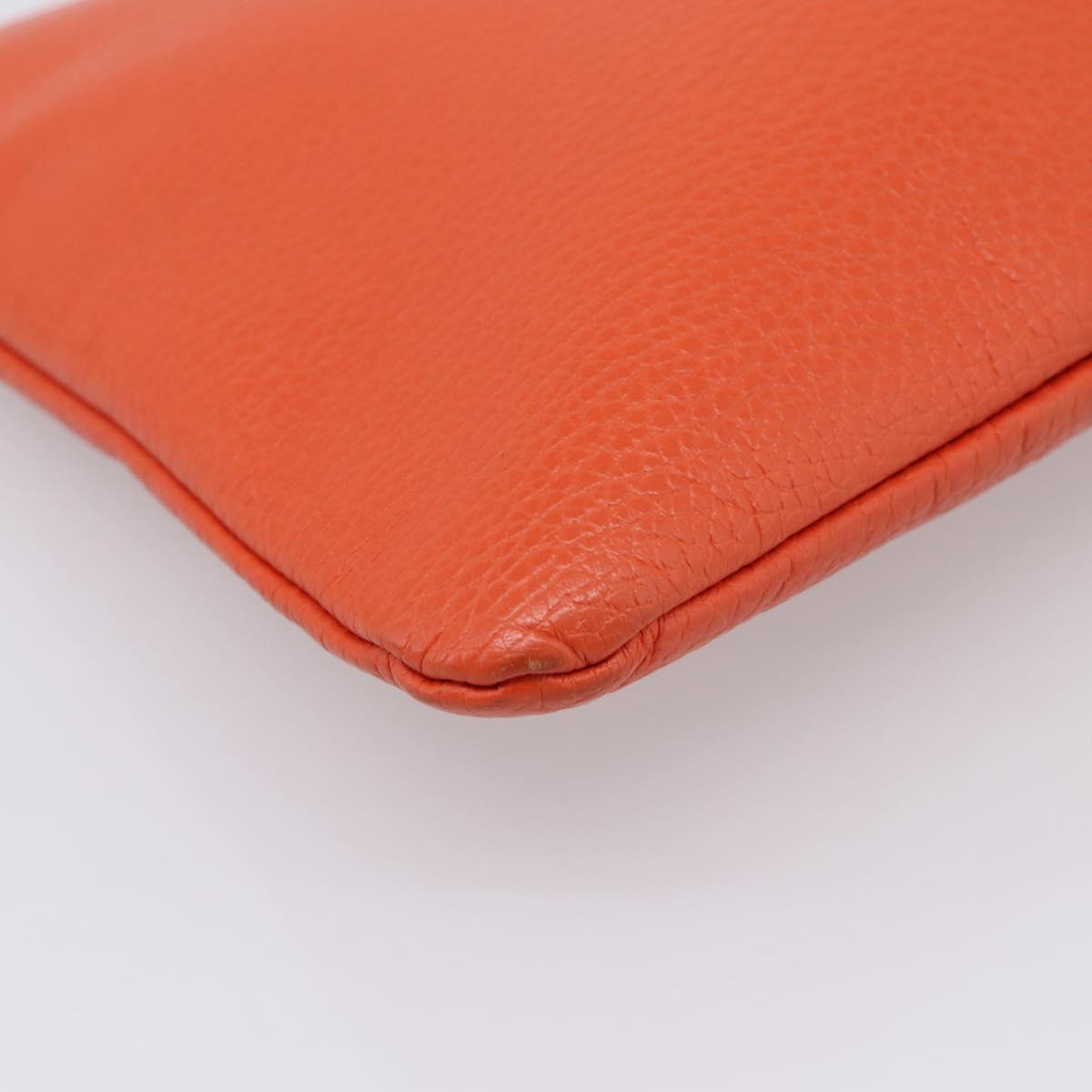 GUCCI Clutch Bag Leather Outlet Orange Gold 449653 Auth ep16394A