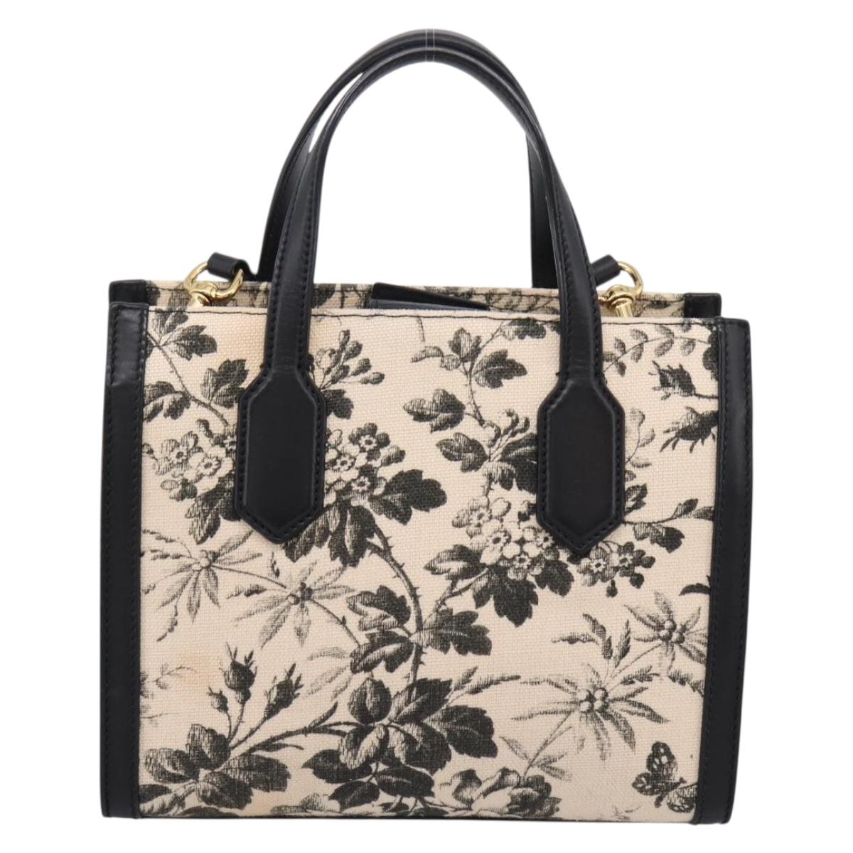 GUCCI Hand Bag Canvas 2way White Gold 443089 Auth ep16398V