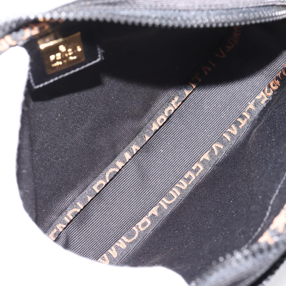 FENDI Shoulder Bag Canvas Black Gold Auth ep16408