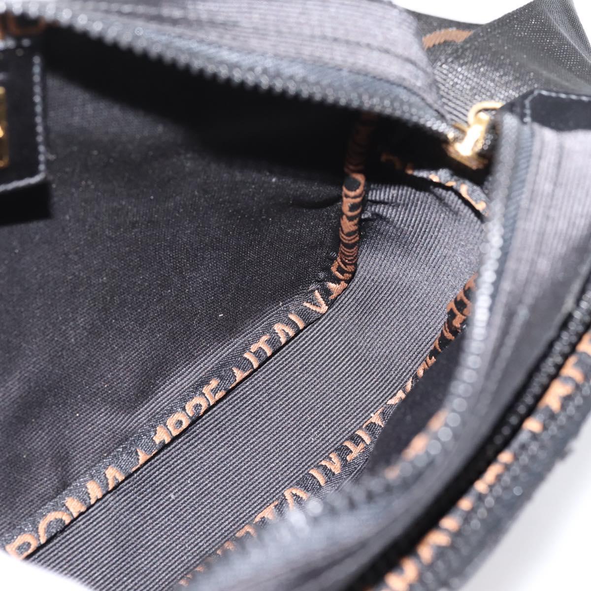 FENDI Shoulder Bag Canvas Black Gold Auth ep16408