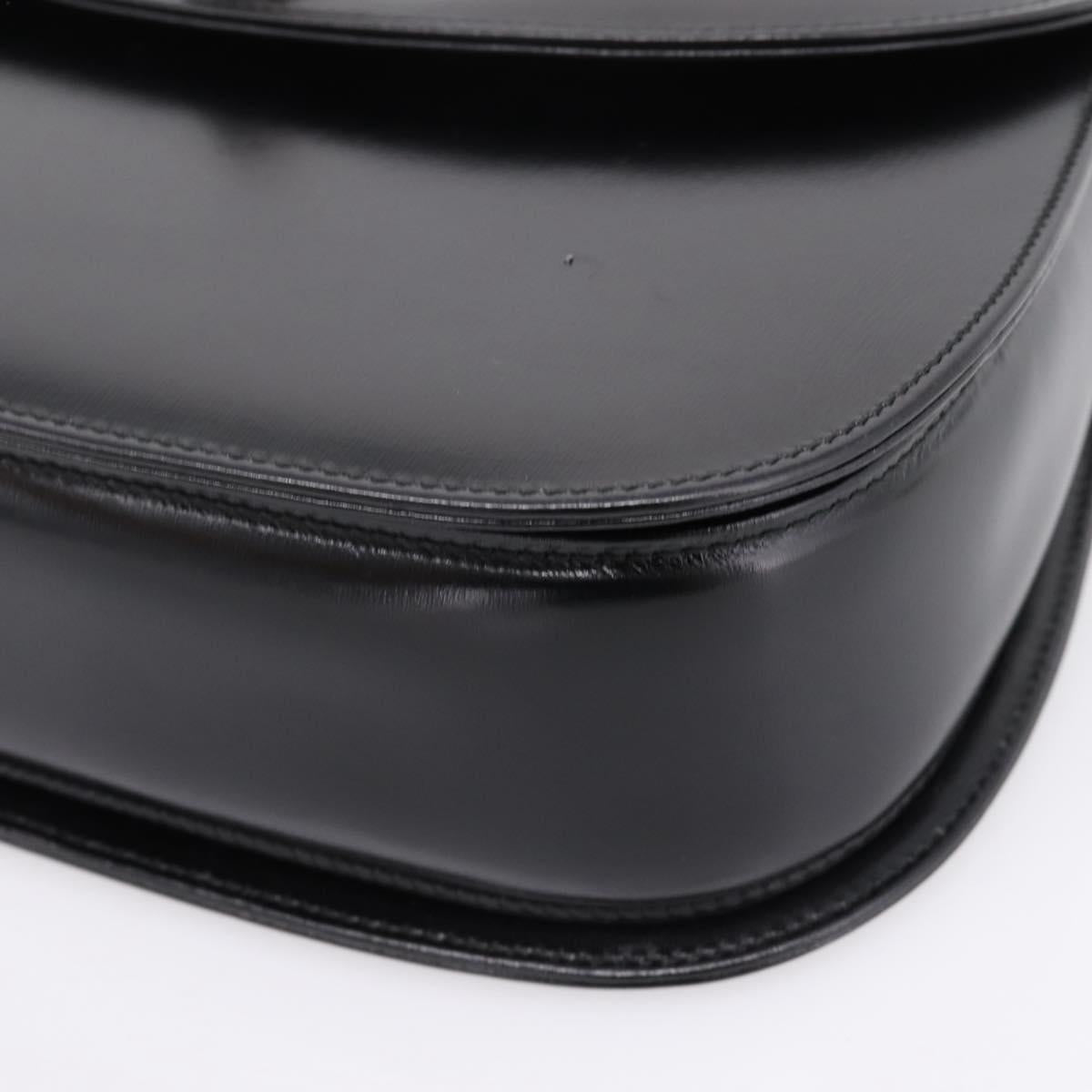 GUCCI Bamboo Hand Bag Leather 2way Black Gold 000 926 0633 Auth ep16411V
