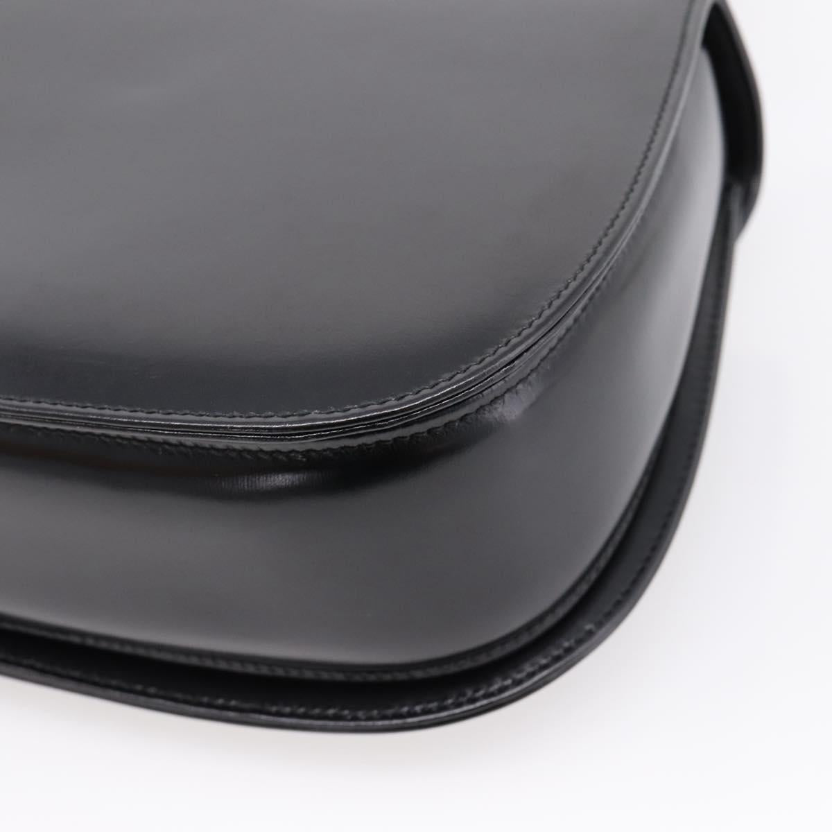 GUCCI Bamboo Hand Bag Leather 2way Black Gold 000 926 0633 Auth ep16411V
