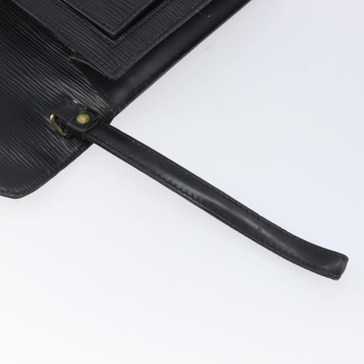 LOUIS VUITTON Epi Serie Dragonne Clutch Bag Black Noir M52612 LV Auth ep16412