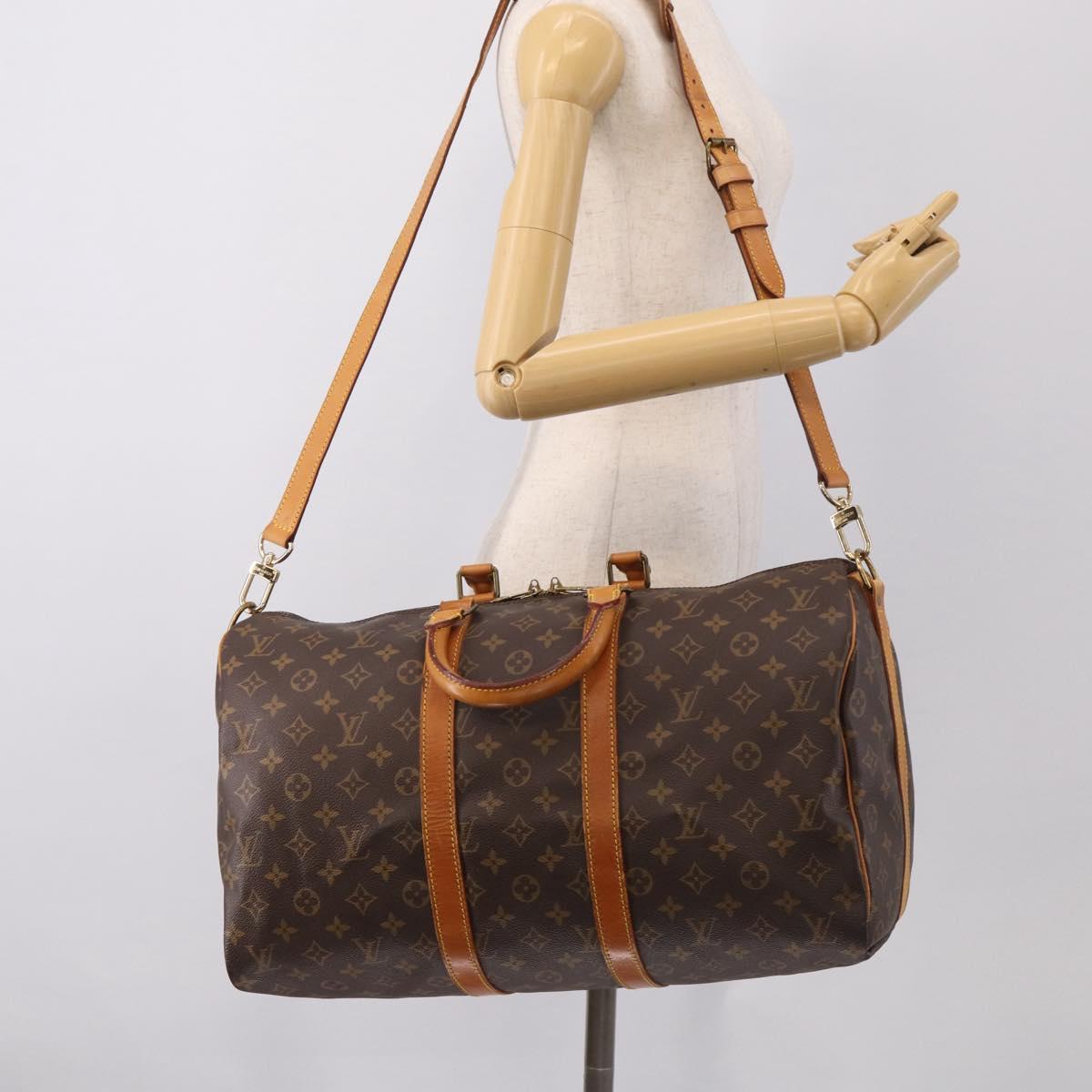 LOUIS VUITTON Monogram Keepall Bandouliere 45 Boston Bag M41418 LV Auth ep16414A
